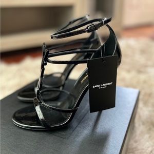 YSL CASSANDRA SANDALS IN PATENT LEATHER